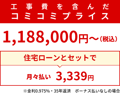 コミコミプライス1,188,000円～
